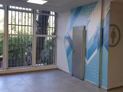 מדבקת קיר אבסטרקט כחלחל מודרני 007
